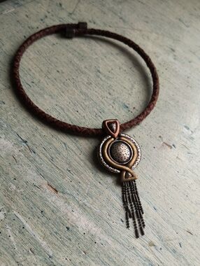 Chicos Rustic Leather Necklace
